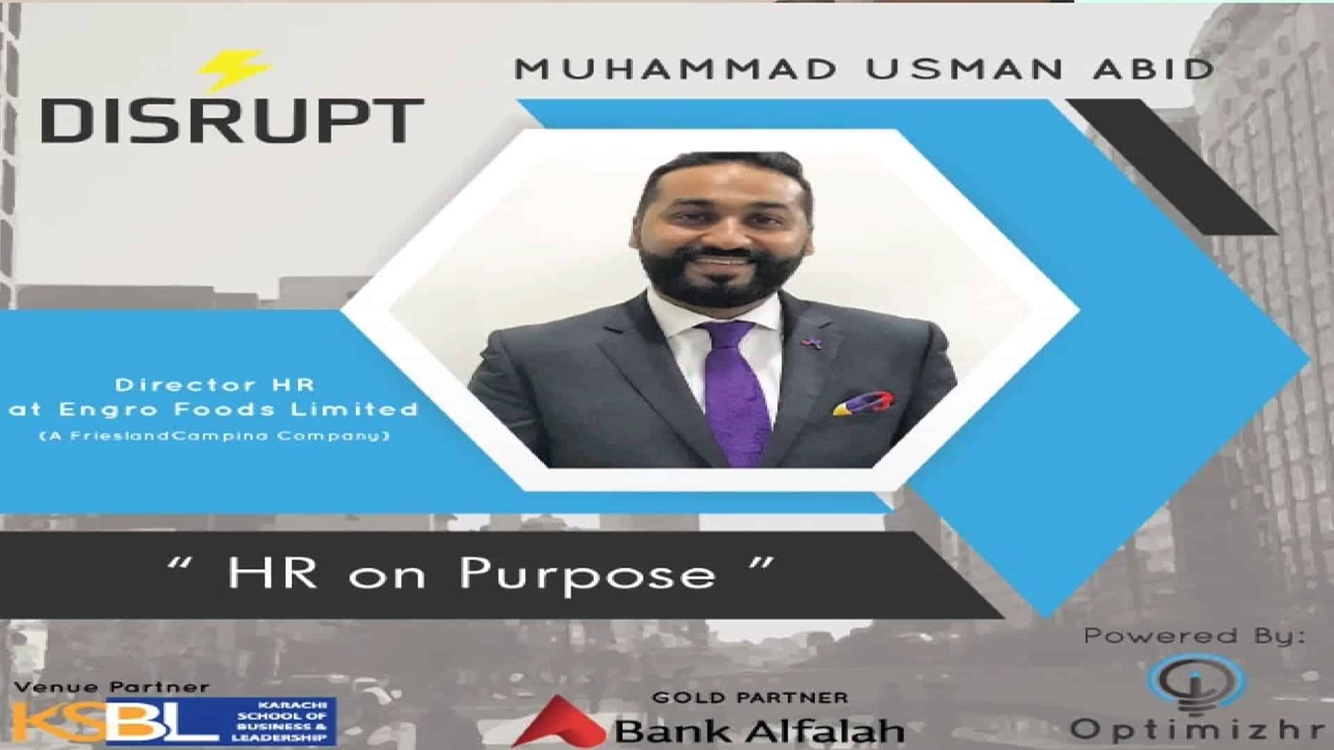 Hr On Purpose Muhammad Usman Abid Disrupthr Talks Disrupthr